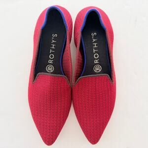 Rothy's The Point Loafer Scarlet Red Tweed Size 8.5 Flat Comfort RARE
